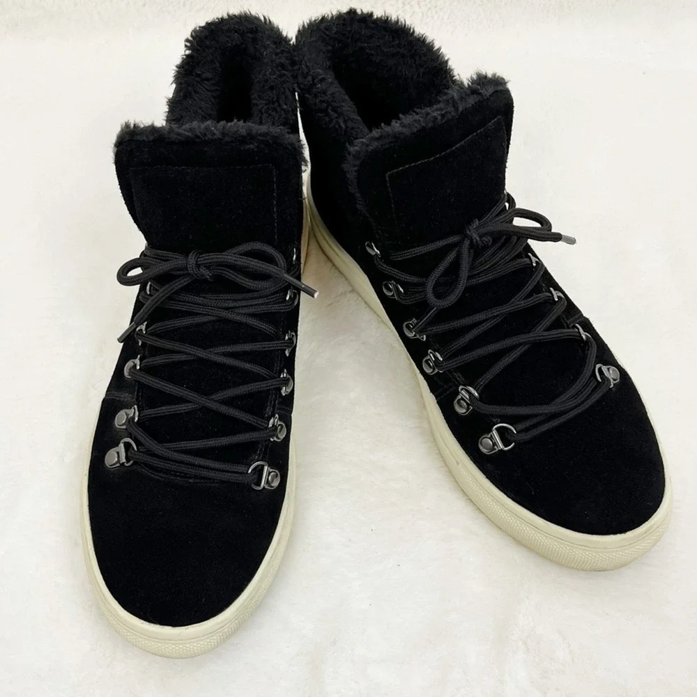 Marc Fisher High Top Shoe Suede Leather Black Women's 11